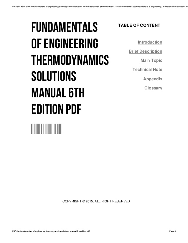 thermodynamics solution manual pdf